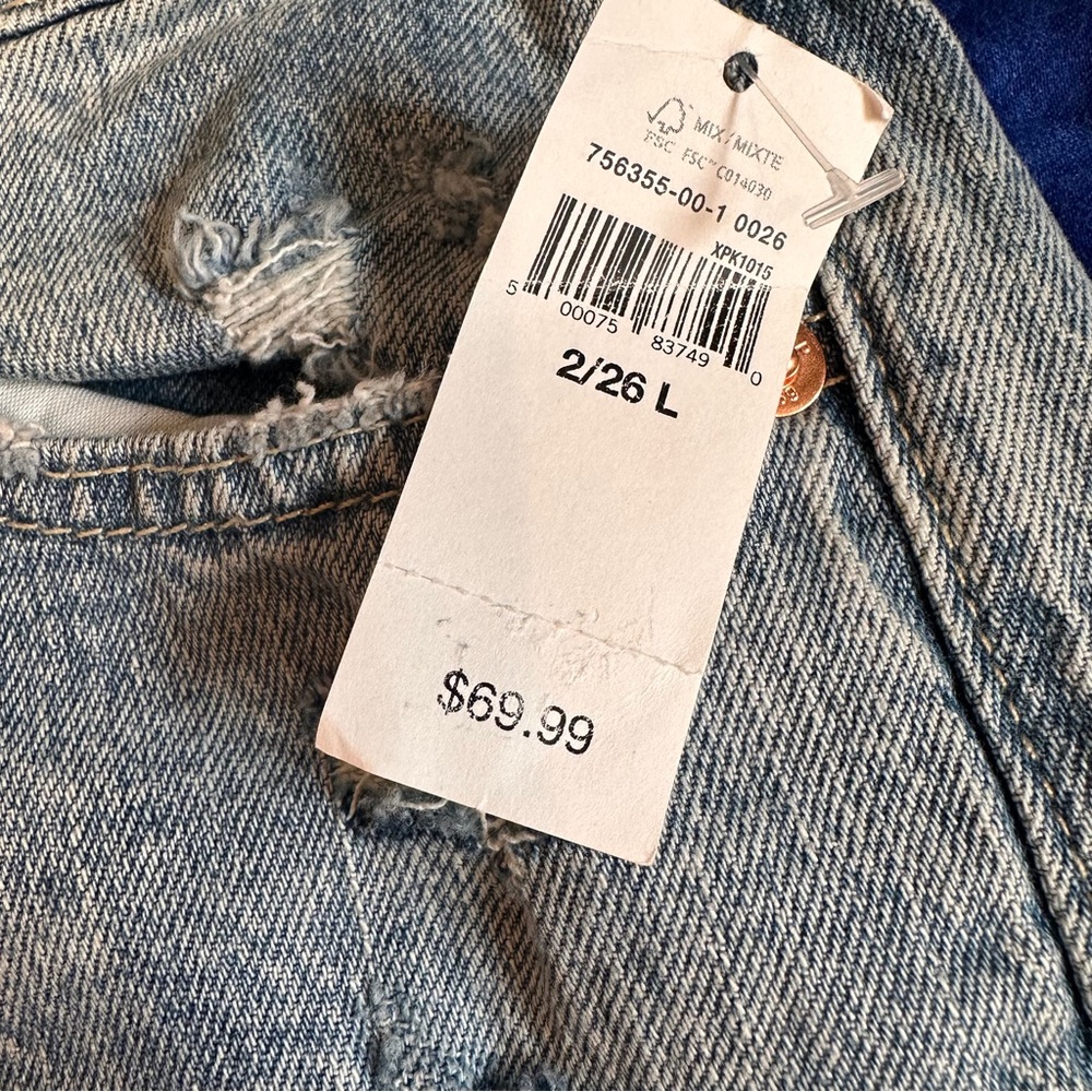 NWT GAP Cheeky Straight High-Rise Light Blue Stretch Denim Ankle Jeans Sz. 26L - Picture 5 of 9